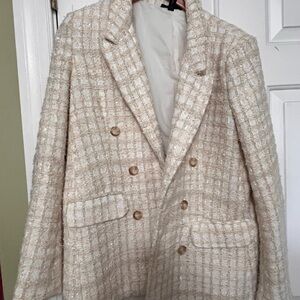 Aqua Cream Textured Blazer